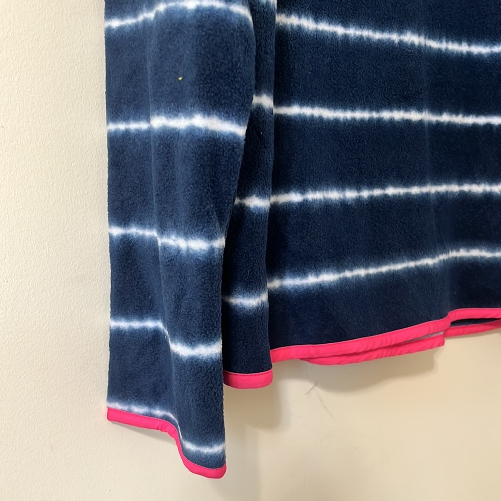 Simply Southern Navy White Pink Tie Dye Stripe Fleece Pullover Jacket Size XXL - Picture 5 of 9